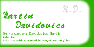 martin davidovics business card